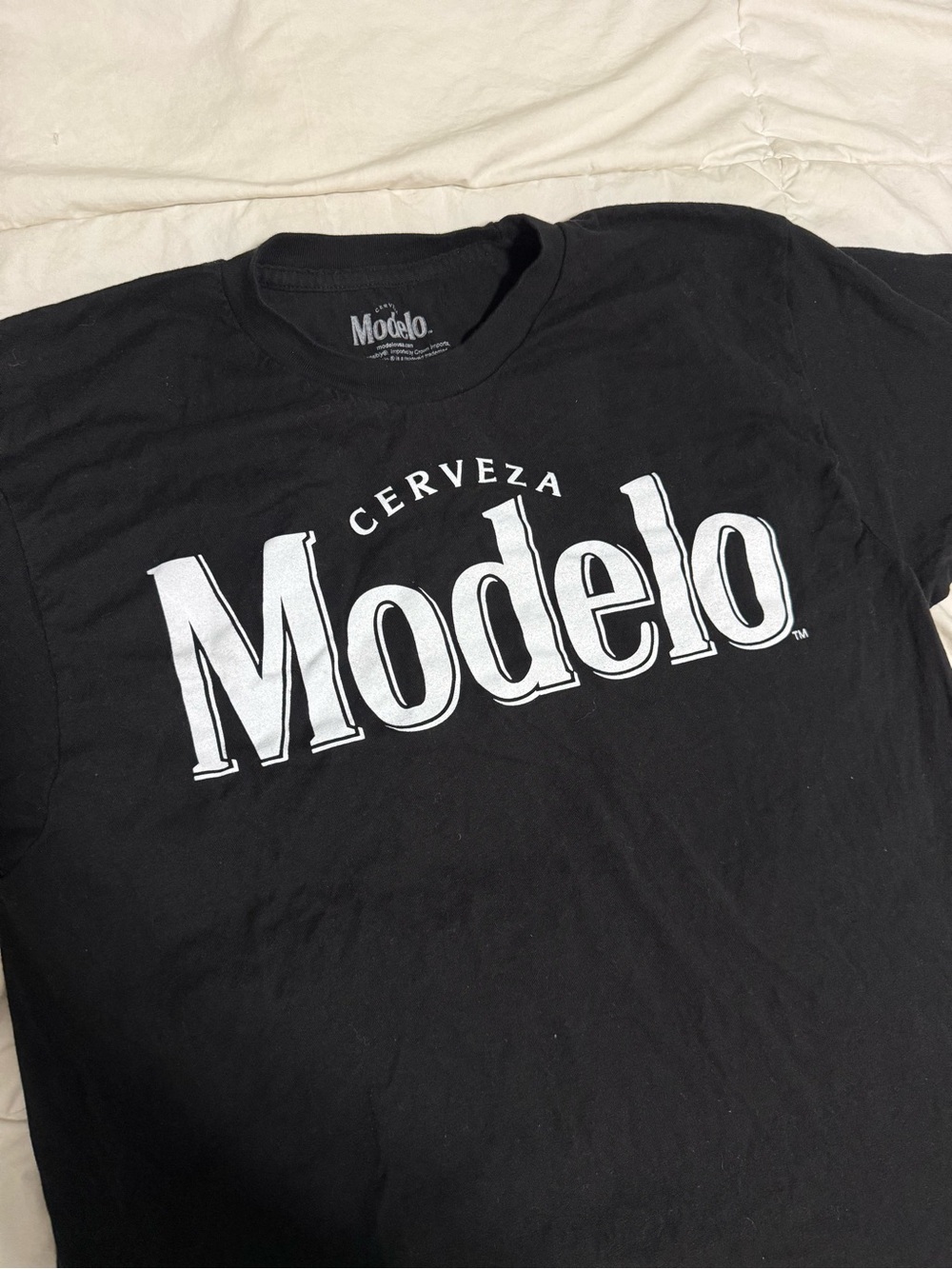 ModelCo Black T-Shirt with Large White 'Modelo' Chest Logo